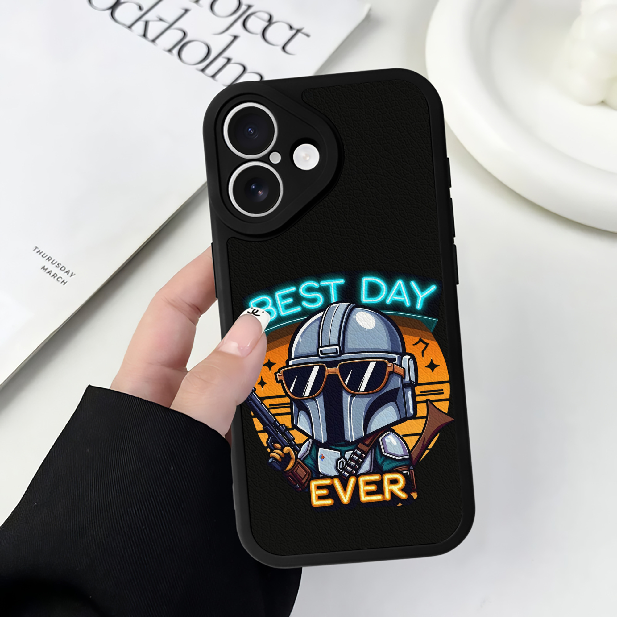 （画像用） スター・ウォーズ Star Wars 【iPhone 16シリーズ対応】シリコンスマホケース（レザー調） 材質：シリコン